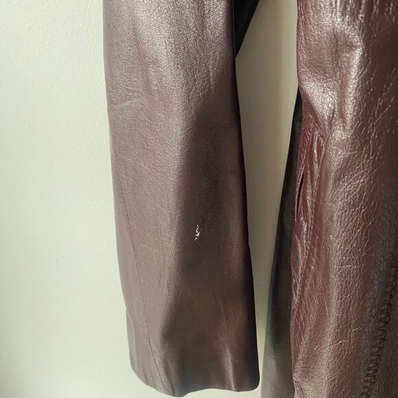 Vintage Danier Brown Leather Trench Coat - Picture 5 of 6